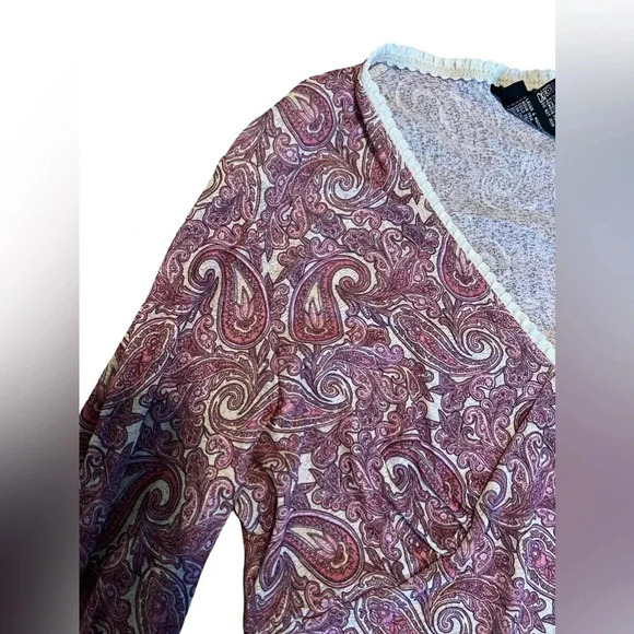 Vintage No Boundaries Baby Doll Bell Sleeve Top Size 11/13 Y2K FAIRYCORE PAISLEY - Picture 3 of 6